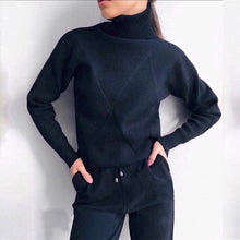 Load image into Gallery viewer, MVGIRLRU Woman Sweater Suits Casual  Knit Tracksuit Turtleneck Pullovers+pants Two Piece Sets Female Outfits