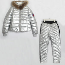 Load image into Gallery viewer, Wixra Winter Hooded Parka Suits 2 Piece Sets Elegant Warm Streetwear Ski Suit Straight Zipper Thick Women Casual Tracksuits
