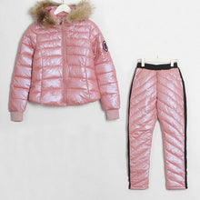 Load image into Gallery viewer, Wixra Winter Hooded Parka Suits 2 Piece Sets Elegant Warm Streetwear Ski Suit Straight Zipper Thick Women Casual Tracksuits