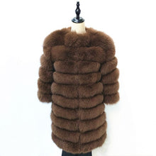 Load image into Gallery viewer, Women Warm Real Fox Fur Coat long  Winter Genuine Fur Jacket Fashion Outwear Luxury Natural Fox Fur Coat For Girls queentina