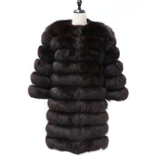 Load image into Gallery viewer, Women Warm Real Fox Fur Coat long  Winter Genuine Fur Jacket Fashion Outwear Luxury Natural Fox Fur Coat For Girls queentina
