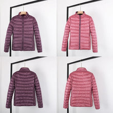Load image into Gallery viewer, 2019 New Double-sided Woman Ultra Light Down Jacket Duck Down Windbreaker Coat With A Bag