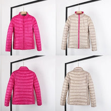 Load image into Gallery viewer, 2019 New Double-sided Woman Ultra Light Down Jacket Duck Down Windbreaker Coat With A Bag