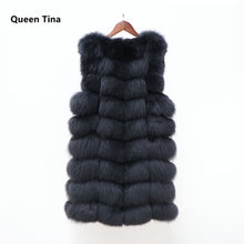 Load image into Gallery viewer, Women Warm Real Fox Fur Coat long  Winter Genuine Fur Jacket Fashion Outwear Luxury Natural Fox Fur Coat For Girls queentina