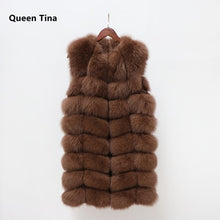 Load image into Gallery viewer, Women Warm Real Fox Fur Coat long  Winter Genuine Fur Jacket Fashion Outwear Luxury Natural Fox Fur Coat For Girls queentina