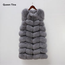 Load image into Gallery viewer, Women Warm Real Fox Fur Coat long  Winter Genuine Fur Jacket Fashion Outwear Luxury Natural Fox Fur Coat For Girls queentina