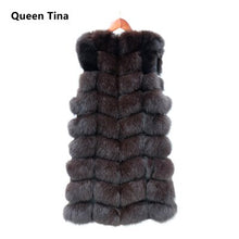 Load image into Gallery viewer, Women Warm Real Fox Fur Coat long  Winter Genuine Fur Jacket Fashion Outwear Luxury Natural Fox Fur Coat For Girls queentina